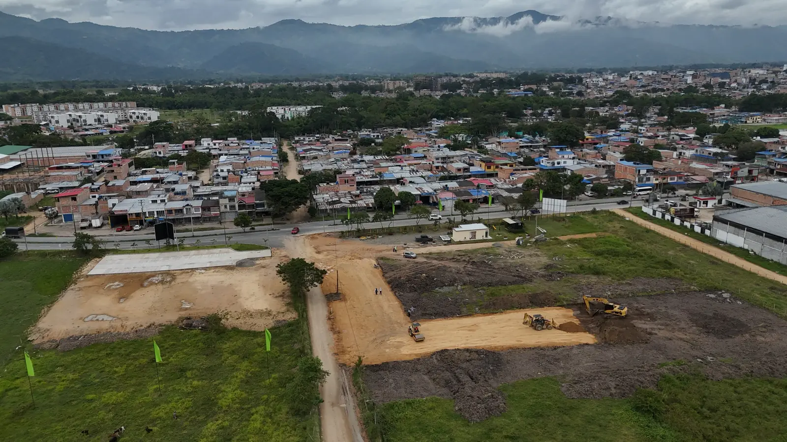 Foto de dron del terreno de Villa Elcira